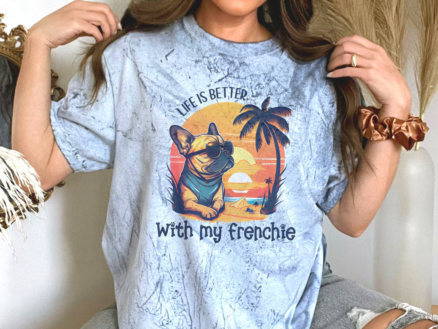 Retro French Bulldog Comfort Colors Shirt
