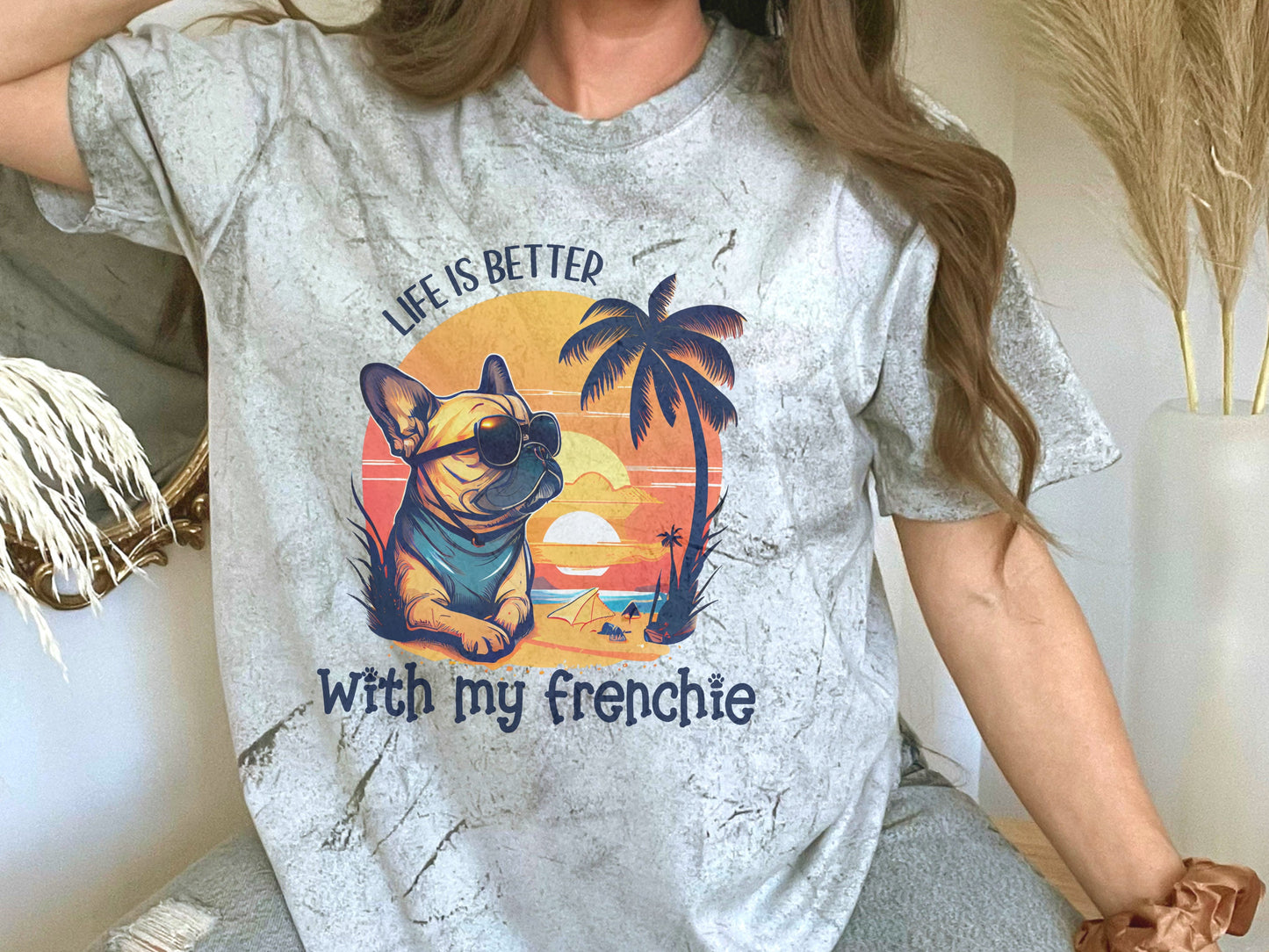 Retro French Bulldog Comfort Colors Shirt