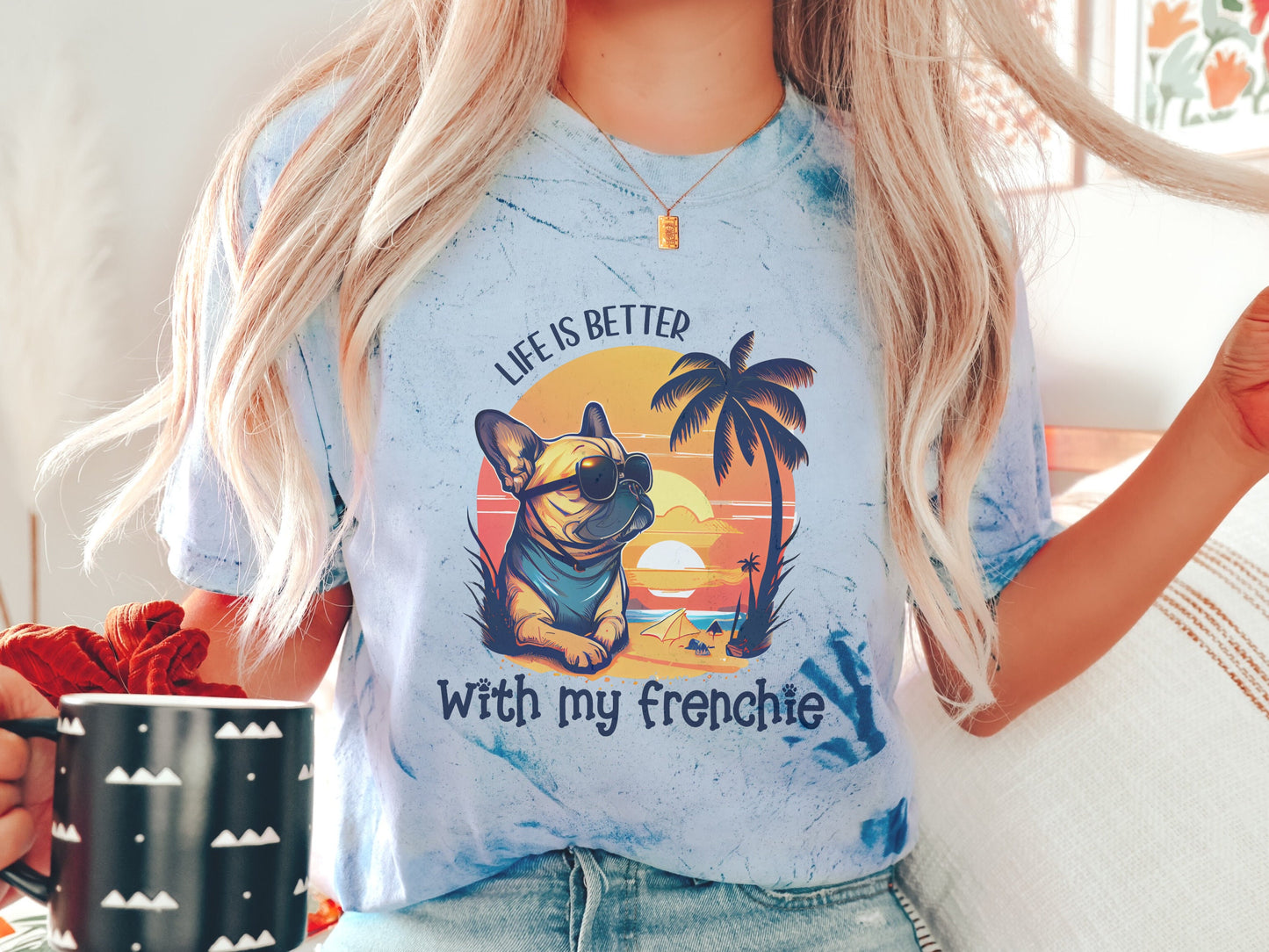 Retro French Bulldog Comfort Colors Shirt