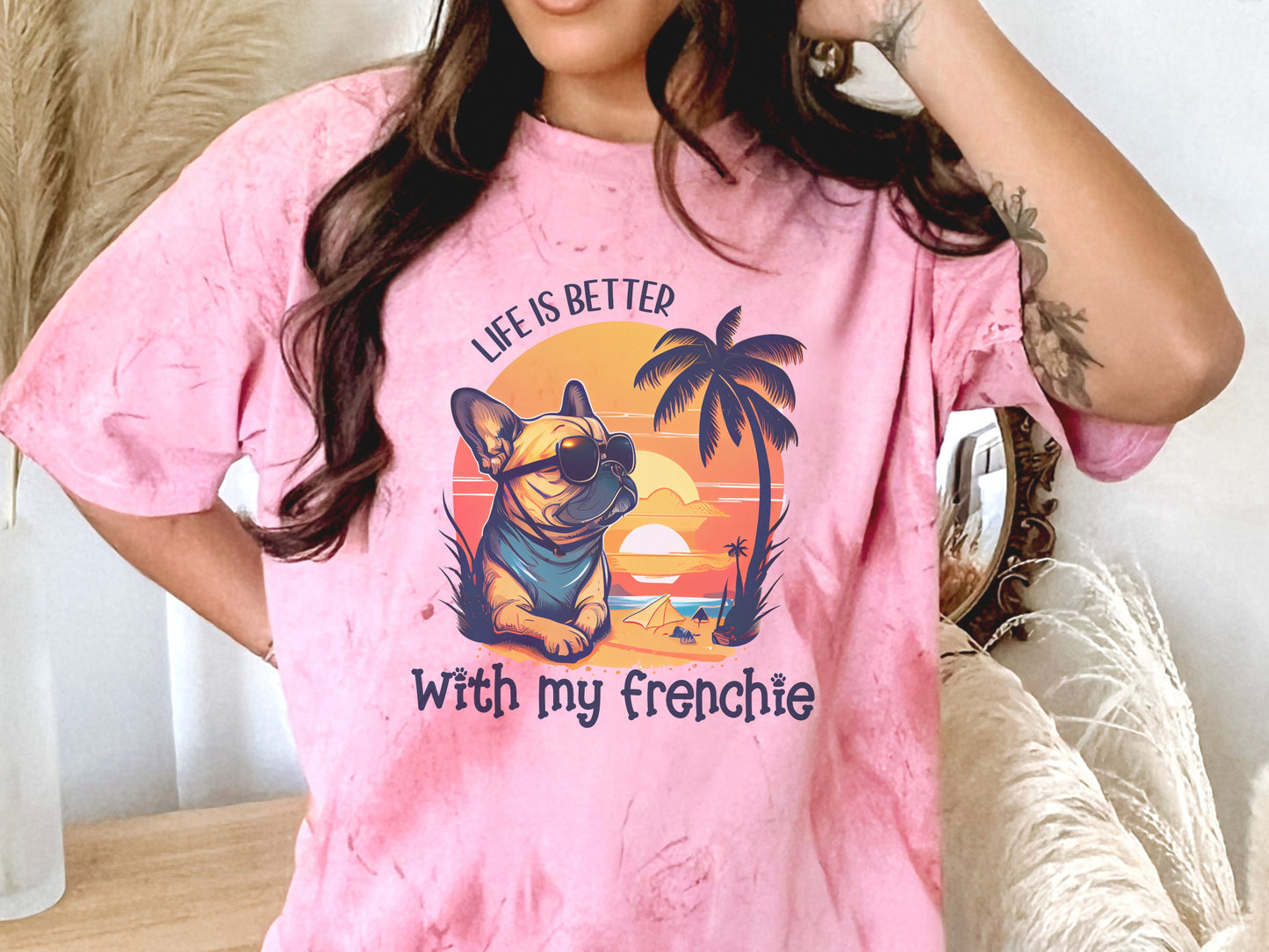 Retro French Bulldog Comfort Colors Shirt