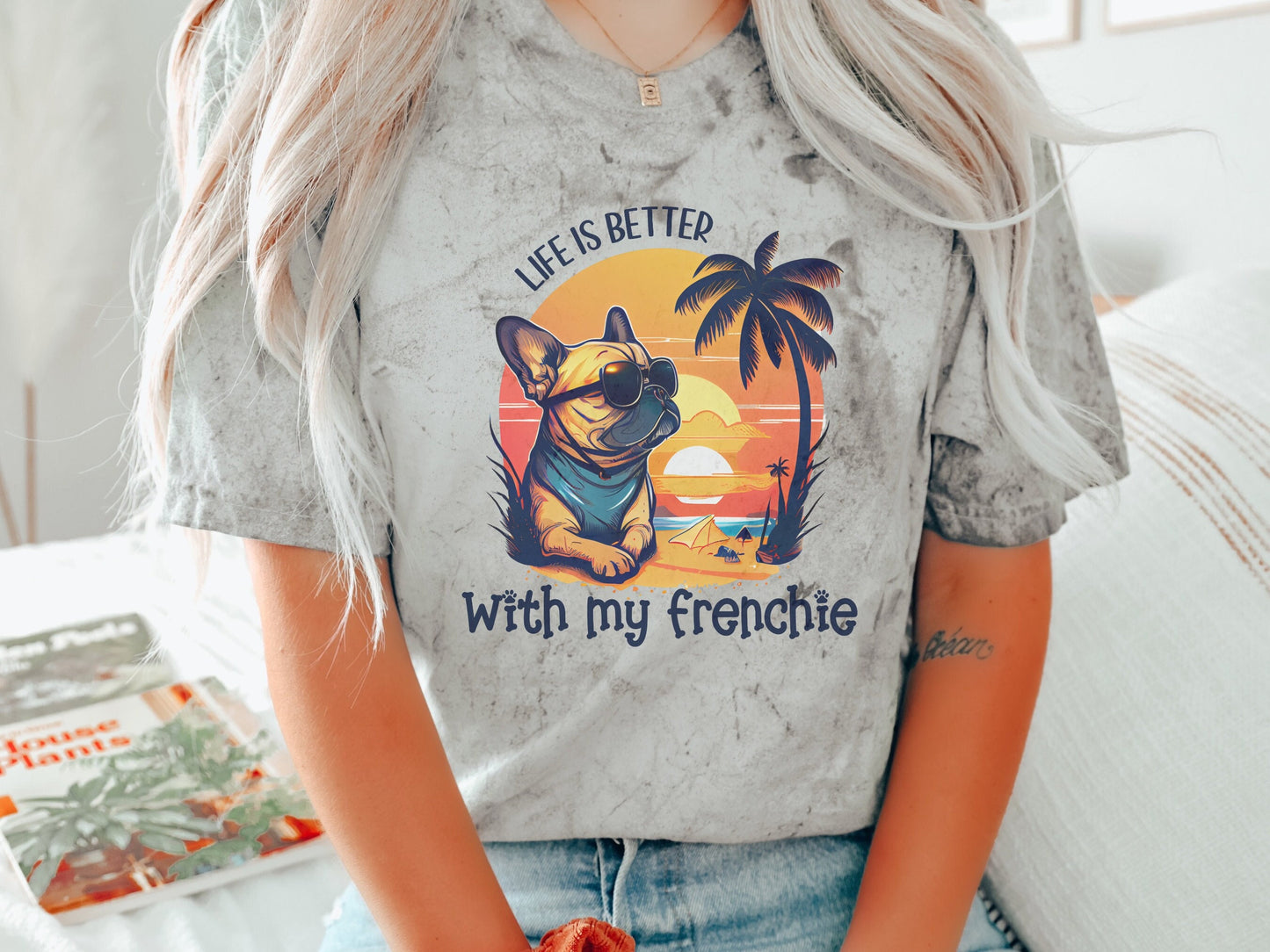 Retro French Bulldog Comfort Colors Shirt
