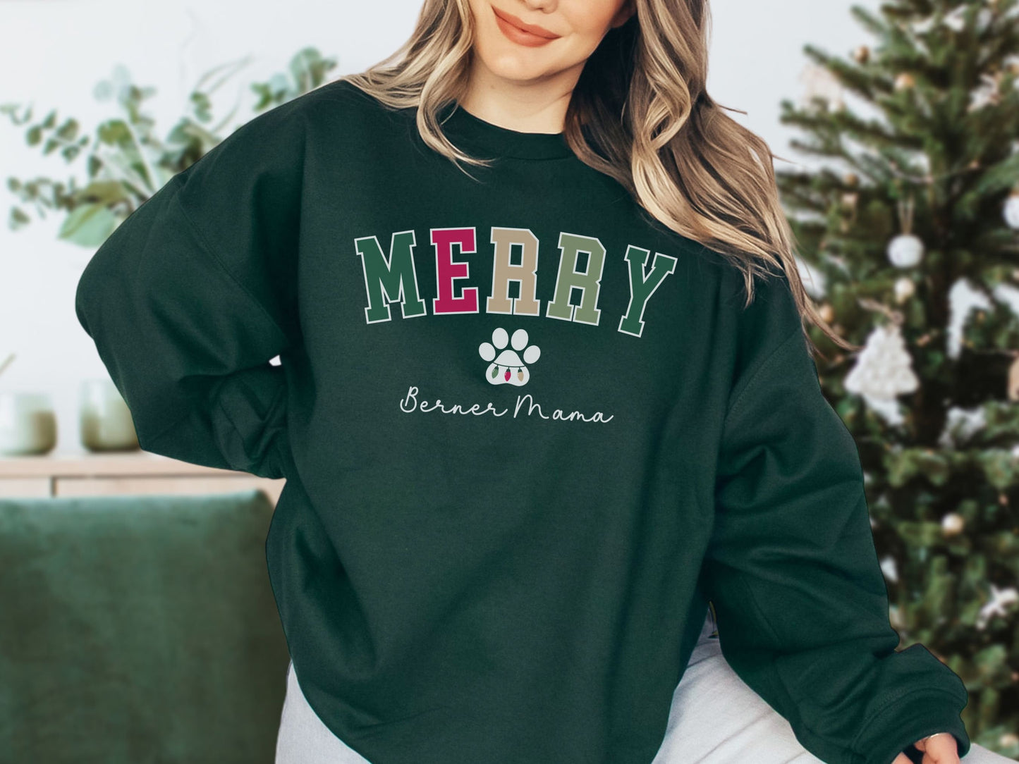 Christmas Bernese Mountain Dog Mom Sweatshirt