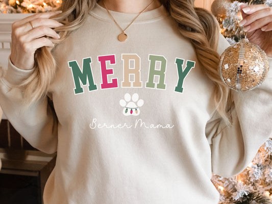 Christmas Bernese Mountain Dog Mom Sweatshirt
